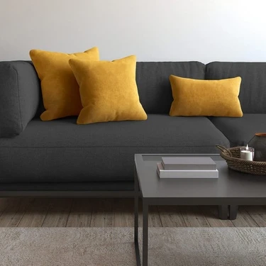 Demor Home Soft Series Bal Peteği Sarısı Kırlent, Yastık