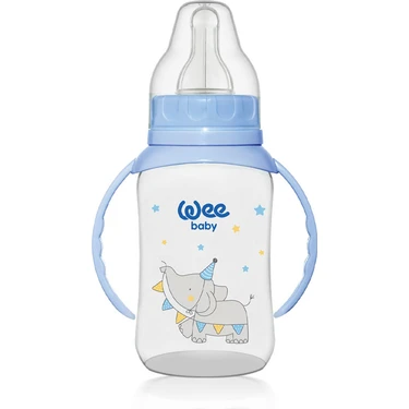 Wee Baby 150 ml Klasik Kulplu PP Biberon Mavi Polipropilen Malzeme ile 6-18 Ay Bebekler