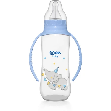 Wee Baby Klasik Kulplu PP Biberon 270 ml Mavi 6-18