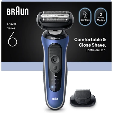 Braun Series 6 Elektrikli Tıraş Makinesi, Islak ve Kuru, Hassas Düzeltici Başlık,