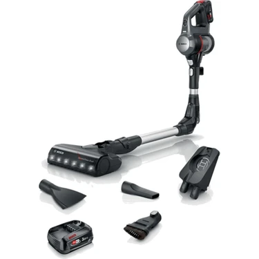 Bosch Şarjlı Dik Süpürge BBS712A 256W 2 Bataryalı Bükülebilir Boru Kuru Temizlik Dark Granite