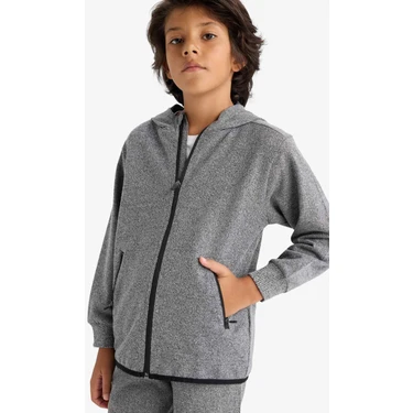 DeFacto Kapüşonlu Fermuarlı Sweatshirt Erkek Çocuk