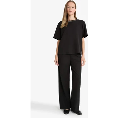 DeFacto Straight Fit Geniş Paça Pantolon