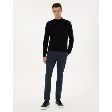 Pierre Cardin Erkek Lacivert Slim Fit Kanvas Pantolon