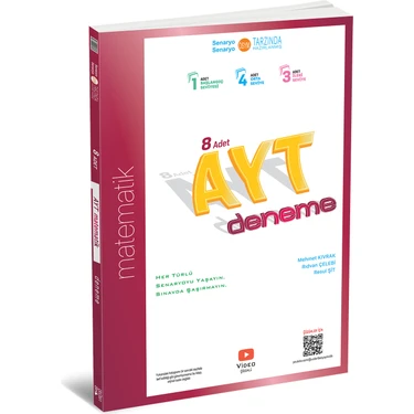 ÜçDörtBeş Yayınları AYT 8’li Matematik Deneme Kitabı Üniversite Hazırlık İçin Video Çözümlü 150