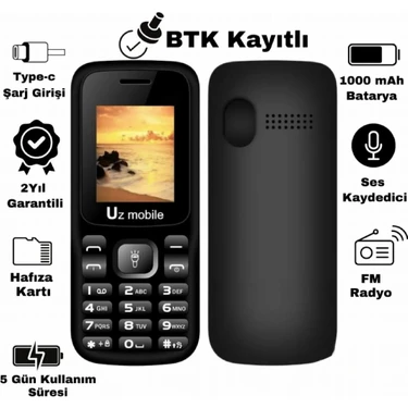 UZ Mobile - Yerli Üretim Tuşlu Asker Cep Telefonu (Uz Türkiye
