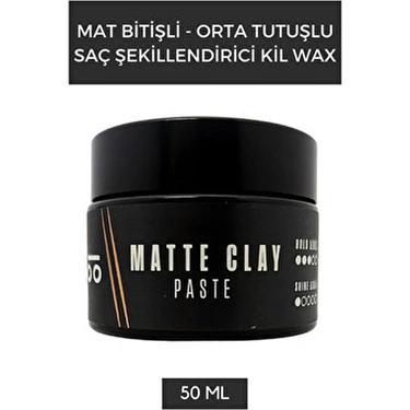 Matte Clay Paste – Erkekler Için Mat Bitişli Orta Tutuşlu Saç Şekillendirici Wax 50