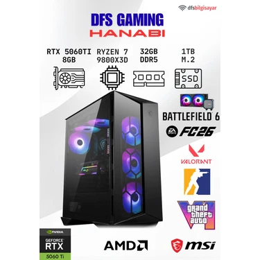 DFS Bilgisayar Dfs Gamıng Hanabı Ryzen 7 9800X3D-B650M-RTX Fiyatı