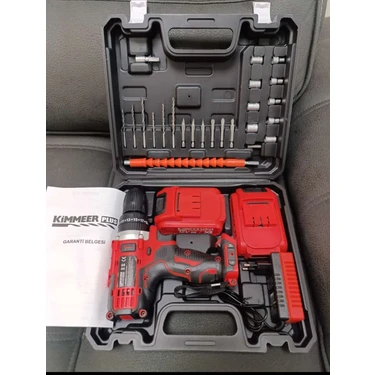 KIMMEER PLUS 12V 1.5 Ah Metal Şanzıman Çift Akülü Şarjlı 24 Parça Akülü Vidalama Matkap ürün görseli