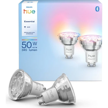 Philips Hue Essential 4.7W GU10 345 Lumen Renkli Akıllı Spot Ampul (2'li