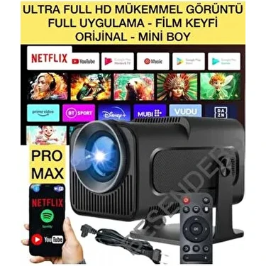 HY320 Mini Promax Taşınabilir Projeksiyon 4K Çözünürlük LED Işık Kaynağı Wifi ve Bluetooth