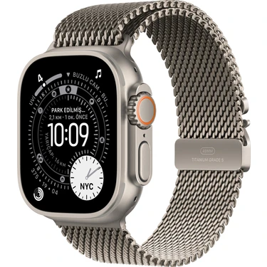 Apple Watch Ultra 3 Gps + Cellular, 49 mm Natürel Titanyum Kasa ve Natürel titanyum Milano loop -