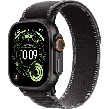 Apple Watch Ultra 3 Gps + Cellular, 49 mm Siyah Titanyum Kasa ve Siyah/kömür Trail loop -