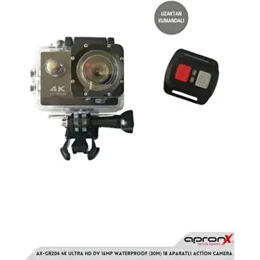 AX-GR204 4K Ultra Hd Dv 16MP Waterproof (30M) 18 Aparatlı Action