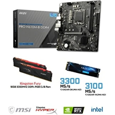 Intel Core I5 12400F 16GB Ddr4 500GB 3300-3100 MB S M2 SSD Fiyatı