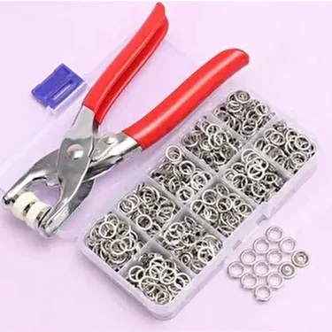 Metalik 9.5 mm Metal Çıt Çıt, El Pensesi, Set-Saklama Kutusu , Gömlek ve Bebe Çıtçıt Montaj Seti