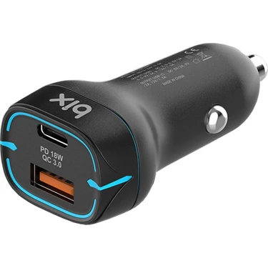 Bix 38W Usb-C 2 Port Araç Içi Hızlı Şarj Aleti Samsung Pps Destekli Akım Korumalı Güç Adaptörü