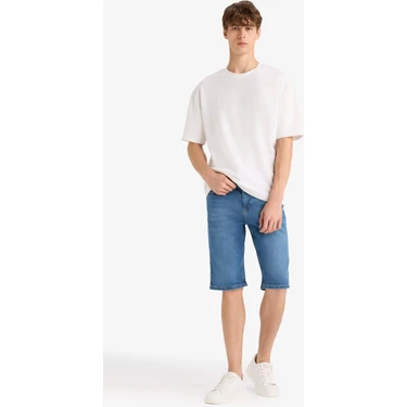 DeFacto Regular Fit Jean Bermuda Şort