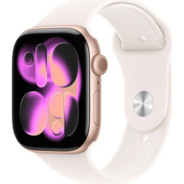 Apple Watch Series 11 Gps + Cellular, 46 mm Roze altın Rengi Alüminyum kasa ve Bulut pembesi