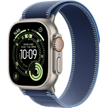 Apple Watch Ultra 3 Gps + Cellular, 49 mm Natürel Titanyum Kasa ve Mavi/parlak mavi Trail loop -