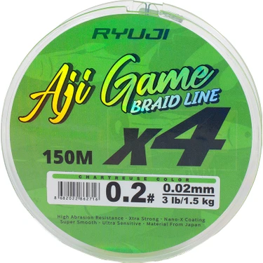 Ryuji Aji Game 4x 150M Chartreuse Yeşil Ip Misina Fiyatı