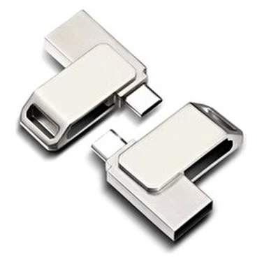 Mettzchrom 128GB Otg Metal Flaş Flash Disk Bellek USB ve Type-C Uyumlu Yüksek Hızlı Veri