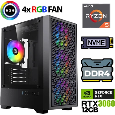 Kinger KX360 Ryzen 5 5500 16GB Ram 512GB M.2 Nvme SSD 12GB RTX3060 Oyuncu Tavsiye