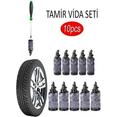 Safestore Lastik Tamir Kiti Kauçuk Vida Seti 10 Adet Uyumlu Araçlar İçin Pratik