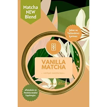 Mim And More Vanilla Matcha 25 gr Vanilyalı Matcha Tozu Vitamin ve Mineral Zengin Gün Boyu
