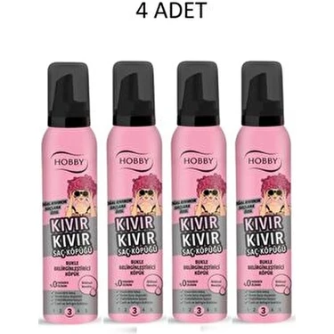 HOBBY Kıvır Kıvır Bukle Zenginleştirici Saç Köpüğü 150 ml x 4 Adet Belirgin Bukleler