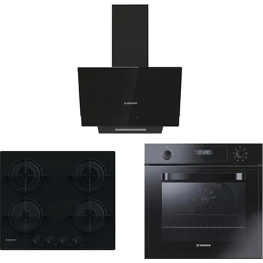 Hoover Siyah Cam Ankastre Set (HDG6C2GBTK Davlumbaz, HVW6MBB Ocak, HOT3051BI/E
