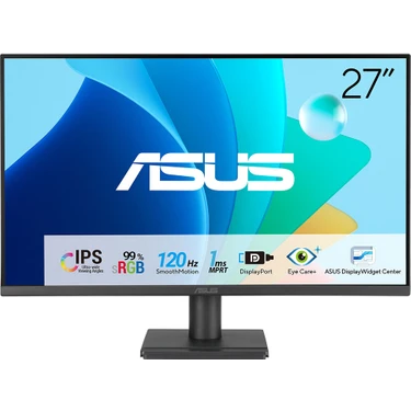 Asus VA279QG 27 IPS 1920X1080 1ms 120Hz 300CD Dp HDMI VGA  Hoparlör Vesa 3yıl 99% Srgb Eyecare,