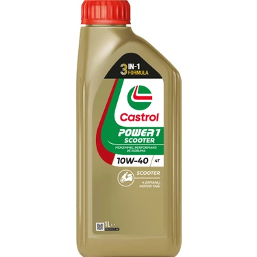 Castrol Power 1 Scooter 4T 10W-40 1 Litre Motorsiklet Yağı ( Üretim Yılı 2025
