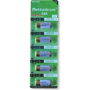 Mettzchrom 23A 12V Alkalin Pil Garaj Bariyer Kepenk Oyuncak Alarm Kumandası Kapı Zili Pili 5 Adet