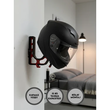 PorBig Kask ve Mont Tutucu Sert Plastik Malzeme ile 15 kg Taşıma Kapasitesi