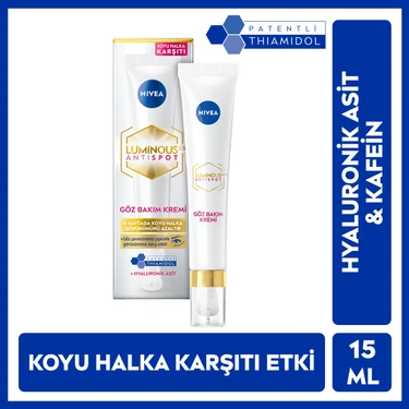 NIVEA Luminous630 Koyu Halka Karşıtı Göz Bakım Kremi 15ml, Thiamidol Etkili, Göz Çevresi