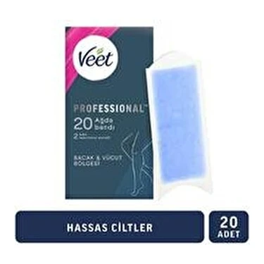Veet Professional Badem Yağlı Ağda Bantları 20 Adet Hassas Ciltler için 28 Gün