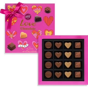 Elit Çikolata Love Chocolate Spesiyal Kutu Pembe 168G