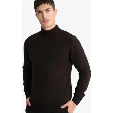 DeFacto Slim Fit Dar Kesim Balıkçı Yaka Basic Düz Triko Kazak