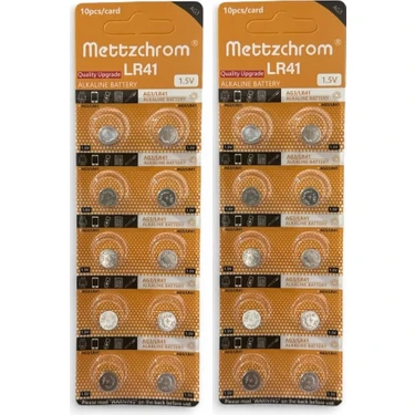 Mettzchrom Ag3 LR41 384 L736 1.5V Alkaline Düğme Pil