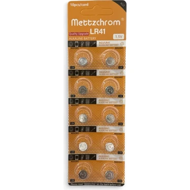 Mettzchrom Ag3 LR41 384 L736 1.5V Alkaline Düğme Pil