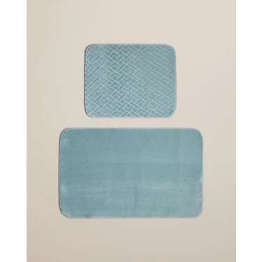 English Home Gridline Kaydırmaz Taban Banyo Paspası Seti 60x100 cm + 50x60 cm Koyu