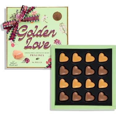 Elit Çikolata Golden Love 100. Yıl Kurdeleli Spesiyal Yeşil Kutu 160 gr