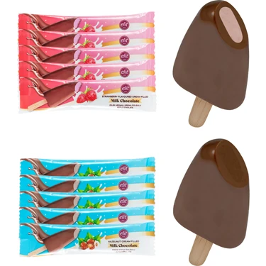 Elit Çikolata Dondurma Çubuğunda Dolgulu Sütlü Çikolata 35g 10'lu Set (10x35g)