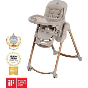 Maxi-Cosi Minla Plus 6'sı Bir Arada Ahşap Görünümlü 4 Tekerlekli Mama Sandalyesi