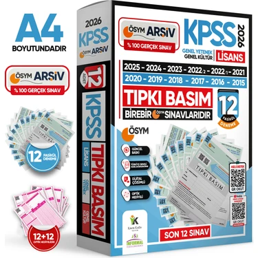 Karakutu Yayınları 2026 KPSS Lisans ÖSYM Çıkmış Soru Tıpkı Basım 12li Deneme Paketi Türkçe