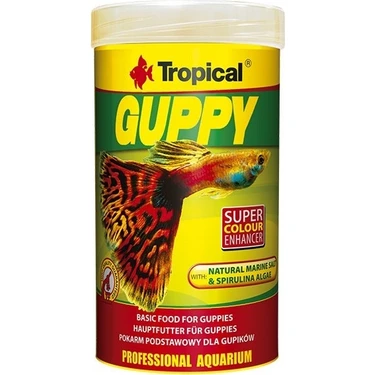 Tropical Guppy Lepistes Balıkları Için Pul Balık Yemi 250 ml 50