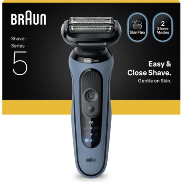Braun Series 5 Elektrikli Tıraş Makinesi Islak ve Kuru Kullanım İçin Lacivert Renkli 3 Başlıklı
