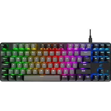 Acer eMachines EAK87 Gri/Siyah USB RGB Backlight RED SWITCH Mekanik Q 87 Tuşlu TKL Gaming