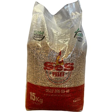 Ses %100 Organik Çam Peleti 6mm 15KG Isıtma Yakıtı Doğal Malzeme ile Yüksek Kalorifik